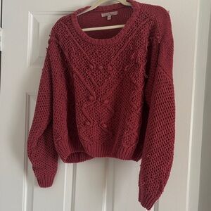 Love Tree - Women's Knit Sweater - Burgundy